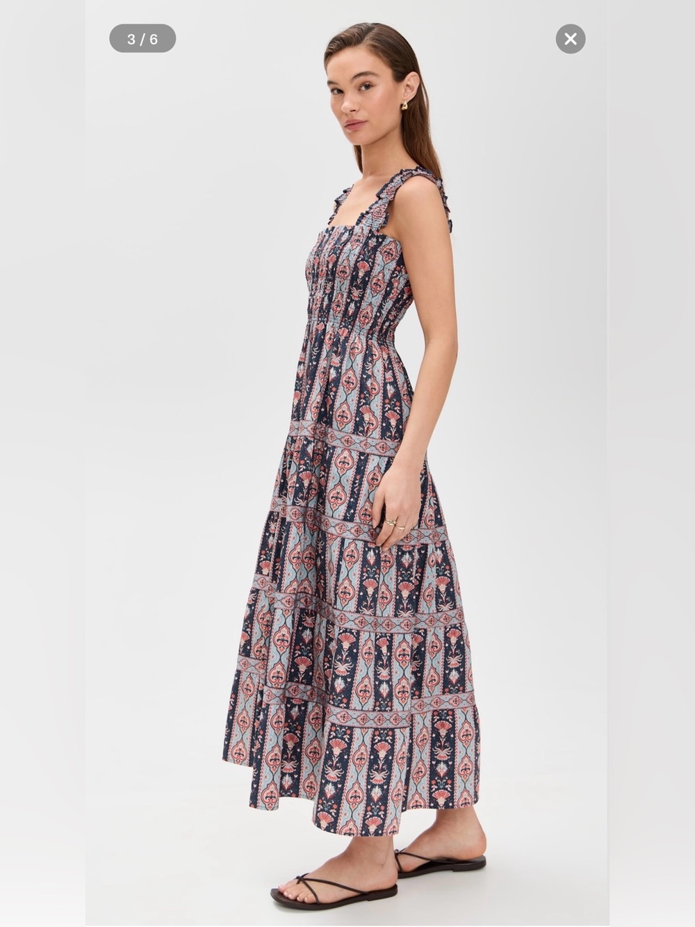 Hill House Home Kimmy Maxi Nap Dress - Medium in Emma stripe/Navy Multi - Picture 6 of 6